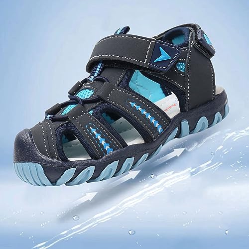 Childrens Leather Hook Loop Sandals Boys Girls Kids Soft Non Slip Adjusted Barefoot Shoes Summer Casual Breathable Shoes4