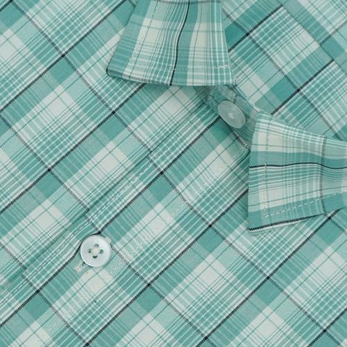 Image of GHPC Cotton Checkered Half Sleeves Regular Fit Formal Shirt for Men