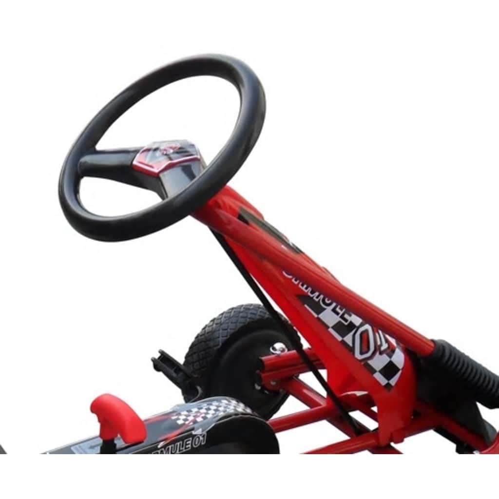 Gokart dla dzieci, gokart ze skrzynką na łańcuszek, czerwony, 96 x