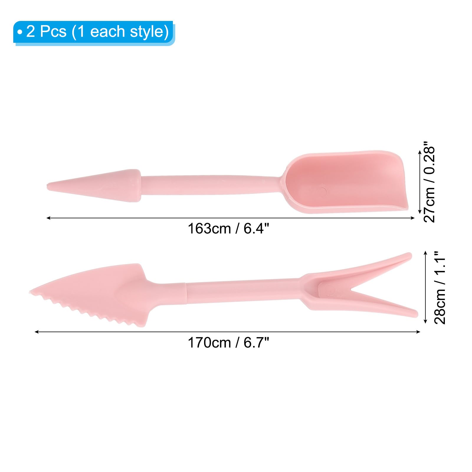 PATIKIL Mini Garden Hand Succulent Transplanting Tools, 2 Pack Digging Planting Widger Dibber Tools for Bonsai Plant Care DIY Pink - Image 2