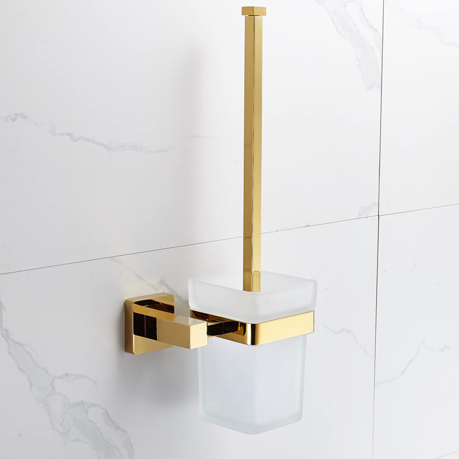 FGXHHS Nordic Full Copper Towel Rack Gold Minimalist Bathroom Shelf Hardware Pendant Set, Toilet Brush