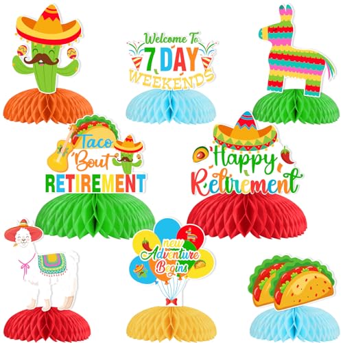 Centros de mesa de panal duraderos para decoración de mesa de jubilación Welcome To 7 Day Weekends