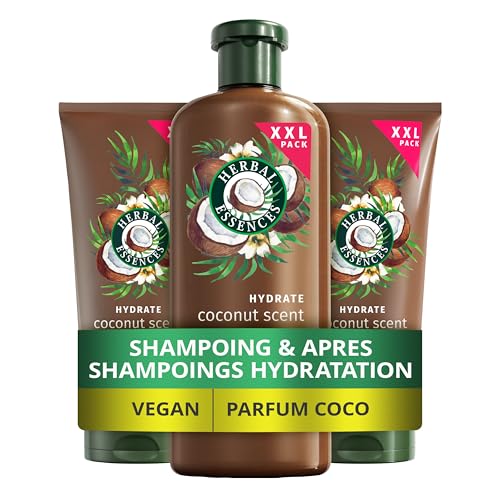 Herbal Essences Hydratation Set Shampoing 680ml Et Après-shampoing 2x350ml Parfum Coco, Pour Cheveux Très Secs. Aide à Nourrir et Lisser, Pour des Cheveux...