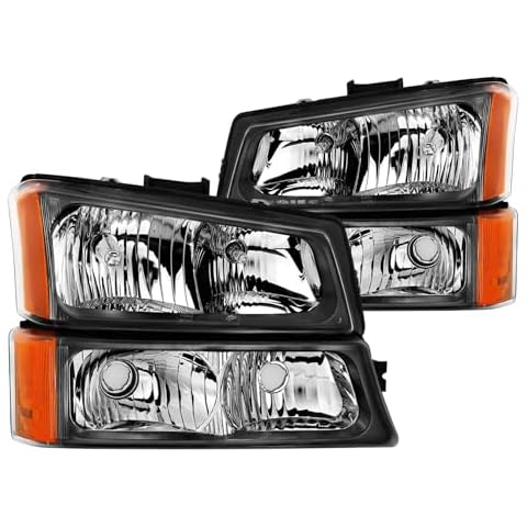 ANZO USA CHEVY SILVERADO 03-06 CRYSTAL HEADLIGHTS W/PARKING/SIGNAL LIGHT BLACK (4 PCS) Cover