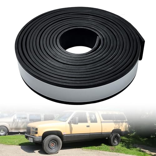 Truck Cap Seal 23FT (2 W x .200 H x 23 L) for Truck Cap 200 lbs or Less EPDM Rubber Truck Topper Seal with Adhesive Canopy Seal Camper Shell Seal Five-Year Free Replacement