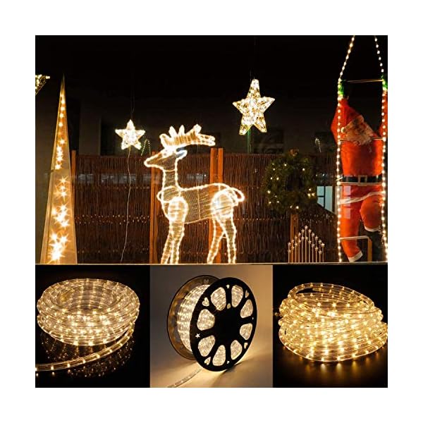 Nurkoo 10m LED Lichtschlauch, 240 LEDs Lichterschlauch IP65 Wasserfest, Lichterkette Strombetrieben mit EU-Stecker für… – Bild 4