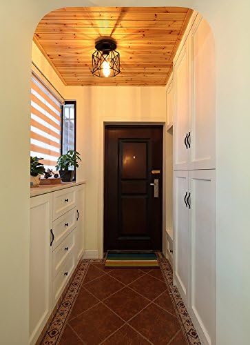 Miniatura 7 de KOONTING Lámpara de techo industrial retro vintage de montaje empotrado, mini pintura de metal, lámpara de techo para pasillo, escalera, dormitorio,