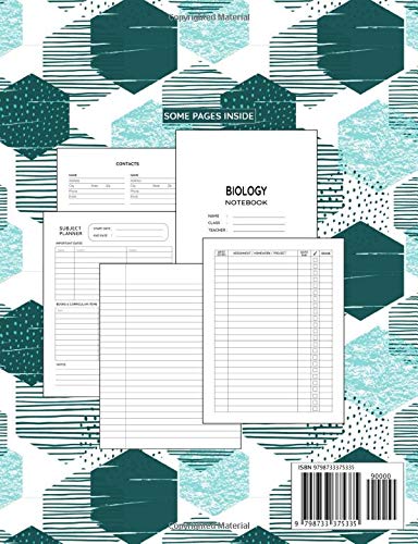 Biology Notebook: Composition Lined Pages with College Ruled Papers for Writing Notes: Reminder of Due Date for Assignment, Homework, Group and ... and Classmates: For Middle School Boys - Image 2