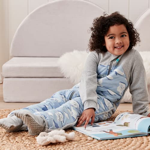 Image of Love to Dream Extra Warm Baby Sleep Suit (12-24 Mo), Super Soft Temp Regulating Sleeping Sack, 3.5TOG Warm Wearable Blanket, Blue