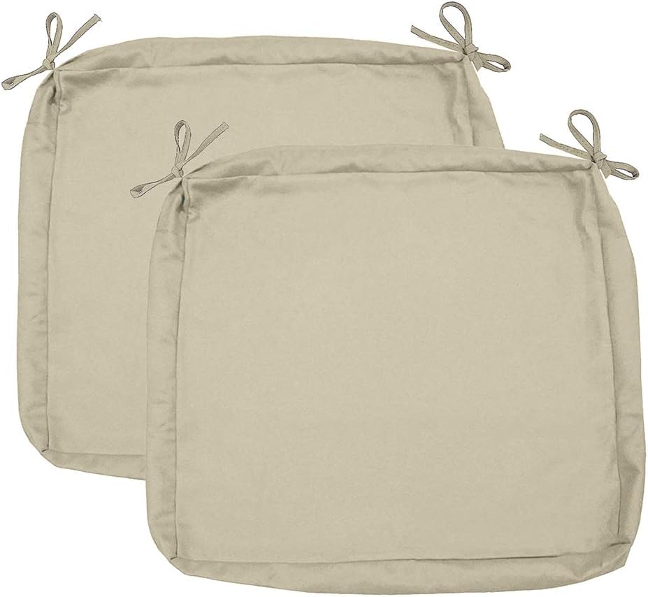 Sigmat Outdoor Back Cushion Slip Cover, Patio Deep Seat Chair Cushion Cover Replacement -Only Cover Champagne 24"x22"x4"(2 Covers)