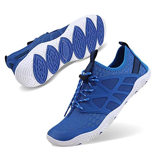 Image of MAYZERO Water Shoes Men Women Swim Surf Shoes Beach Pool Shoes Wide Toe Hiking Aqua Shoes Winter House Slippers