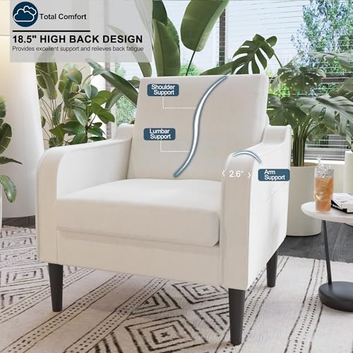 Sillón Plegable Chenille Crema miniatura 3