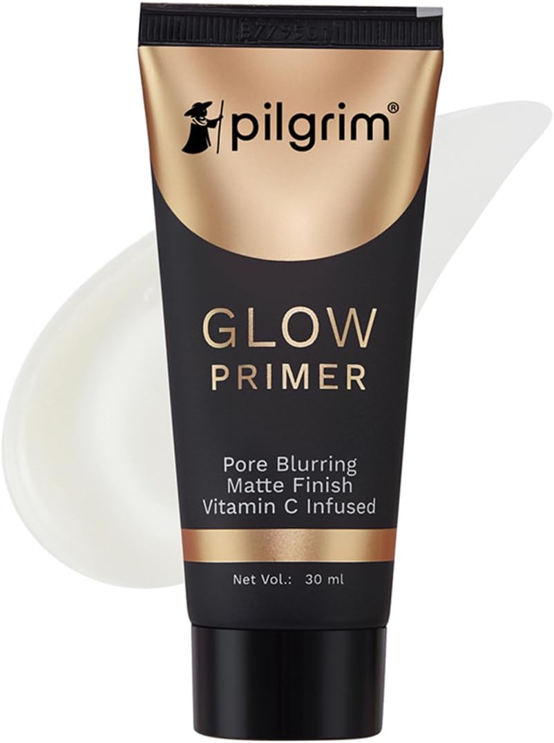 Pilgrim Glow Primer Lightweight Gel Based Velvety Matte Finish, Blurs Pores, Vit C+E Infused