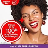 Colgate Max White Charcoal Zahnpasta 4x75ml - entfernt bis zu 100% der oberflächlichen Verfärbungen, stellt das natürliche Weiß der Zähne wieder her, sanft zum Zahnschmelz