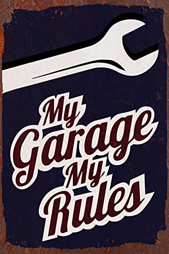 “My Storage, My Guidelines” Steel Wall Artwork Classic Signal -8 x 12 Inch Humorous Rustic Storage Signal for Bar, Man Cave, Store – Retro Instruments Tin Signal -Nice Present for House, Outside Decor, Mechanic Equipment!