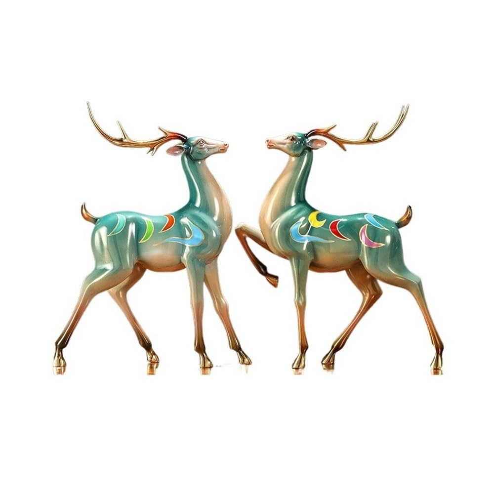 Dfhs46jk One Color Table Decorations A Pair Of Light Luxury Copper Deer Ornaments For Home Living Room Entrance Wine Cabinet Decoration Wedding Gift Art Statue