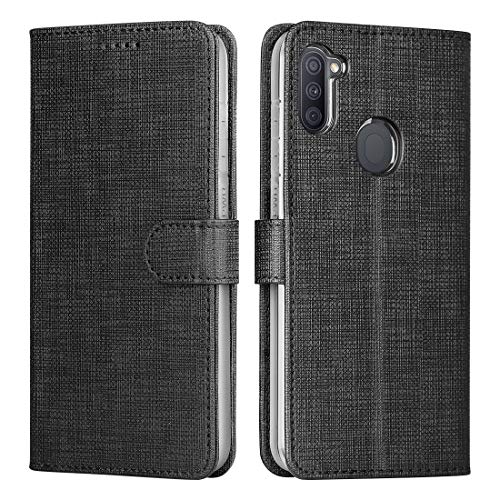 Feitenn Galaxy A11 Wallet Case, Samsung A11 Phone Case Cover, Slim Folio Bumper Kickstand Credit ID Card Slots Holders Magnetic Closure PU Leather Shockproof Shell for Samsung Galaxy A11 2020 - Black