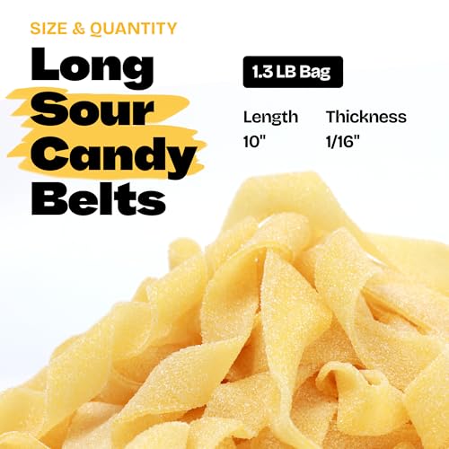 Sour Belts Candy - Mango Candy Sour Strips - 1.3 Lb Sour Candy Bulk - Super Sour Tape Candy - Sour Strips Candy - Peanut Free - Great as Movie Theater Candies for Kids - image 4