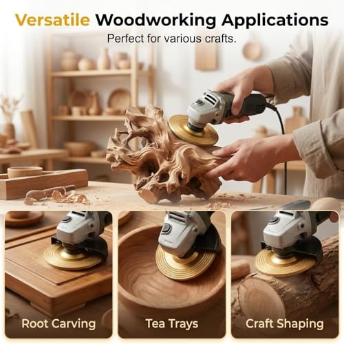 Image of 3 PCS Wood Grinding Disc Set for Angle Grinder,Tungsten Carbide Wood Carving Wheel Attachments for 4 inch&4.5 inch Grinders,Wood Shaping Sanding Polishing Grinding Disc Woodworking Surface Finishing (Mix)