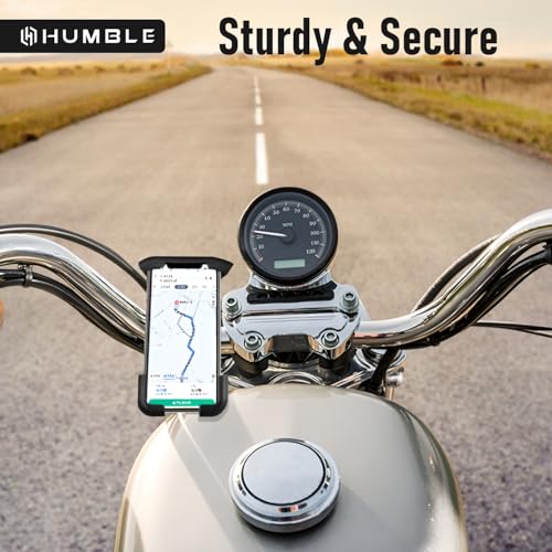 Image of HUMBLE Mobile Holder for Bikes and Bicycles, 360 Rotation, Heavy Duty Shockproof Anti-Slip Silicone Padded Clamps, One-Click Lock, Anti-Shake Bike Phone Mount for 4.7-6.8 Inch Smartphones (BK-050)