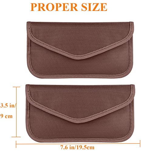 Image of Faraday Bag for Phones (2 Pack, Large) - RFID Blocking Pouch Cage Case, Key Fob Protector, Signal Blocking for Cell Phone Privacy Protection, Car Key FOB, RFID Card Protector (Brown)