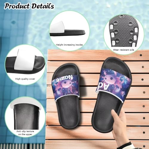 Image of Unisex Slides for Girls Boys Comfortable Slippers Slides Non-slip Shower Shoes House Fashion Thick for Indoor & Outdoor Gifts