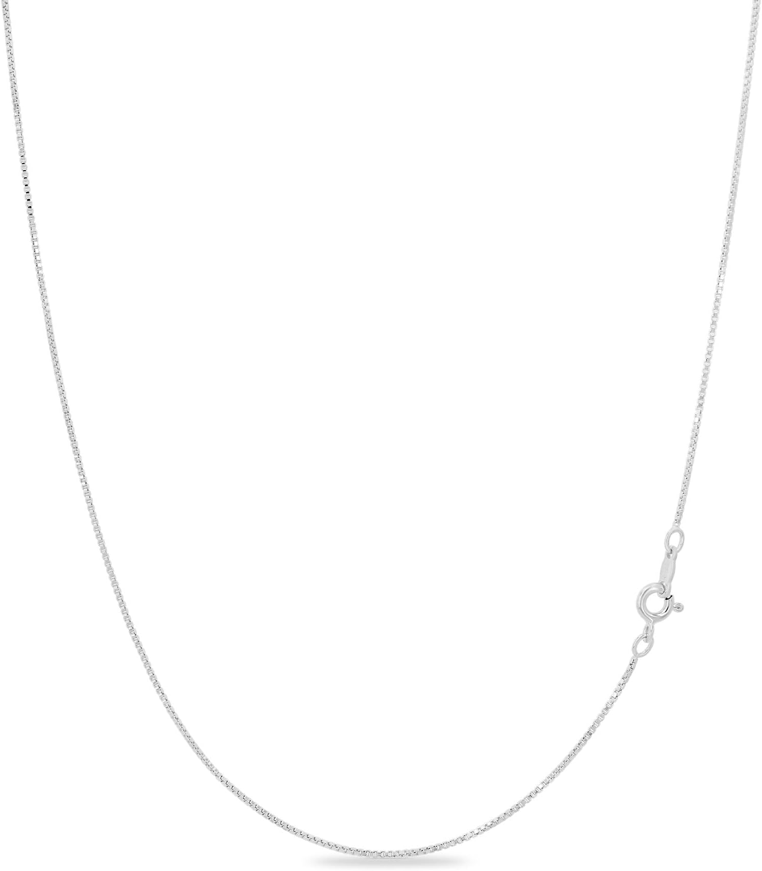 – 18k Gold Over Sterling Silver 1mm Box Chain Necklace Made in Italy | 925 Sterling Silver Necklace for Women | Rose Gold Chain for Women Men