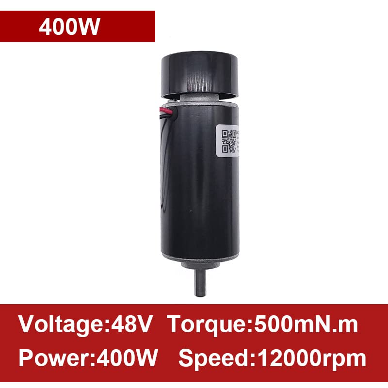 1Pc Machine Tool Spindle 200W 300W 400W 500W 800W DC 12-48v Dc Motor Brush Air Cool for CNC Engraving(48V 400W)