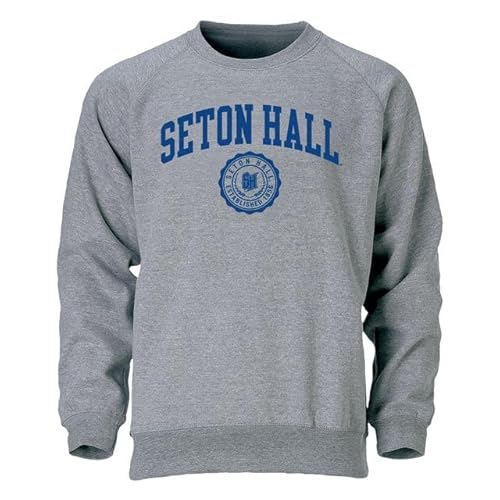 Barnesmith Seton Hall University SHU The Pirate Crewneck Sweatshirt, Heritage, Charcoal Grey, Medium