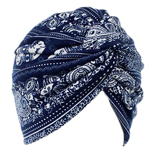 Generic 2 Peças Femininas de Algodão Quimio Turbante Capa de Cabelo Bonés Headwrap Gorro Chapéu