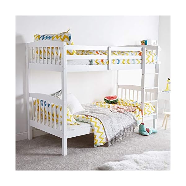 KOSY KOALA HEAVY DUTY WHITE WOOD BUNK BED 3FT SINGLE SPLIT INTO 2 SINGLE BEDS FOR KIDS CHILDREN ADULTS OPTIONS FOR DRAWERS AND MATTRESSES KIDS BUNKBED (BUNK BED FRAME)