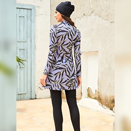 IBAKOM Modest Swimsuit for Women Islamic Long Sleeve Bathing Suit Full Body Muslin Burkini Rash Guard Set with Swim Hijab2