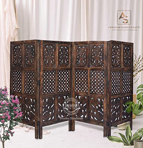 Image of Wooden Partition for Living Rooms Wall Dividers,Screen Separator Wall Divider for Hall Wall Panels for Living Room /Kitchen /Bedroom /Office /Restaurant (4-feet 4 Panel)