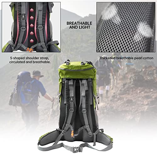 King'sguard Hiking Backpack For Men And Women 70L+5L Waterproof Lightweight Camping Daypack With Rain Cover For Outdoor Travel Mountaineering - Frameless (Green) #TOP4
