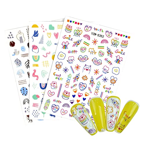 Adesivo de unha prático e atraente coração vermelho planta chama cacto unhas arte decorações bonito