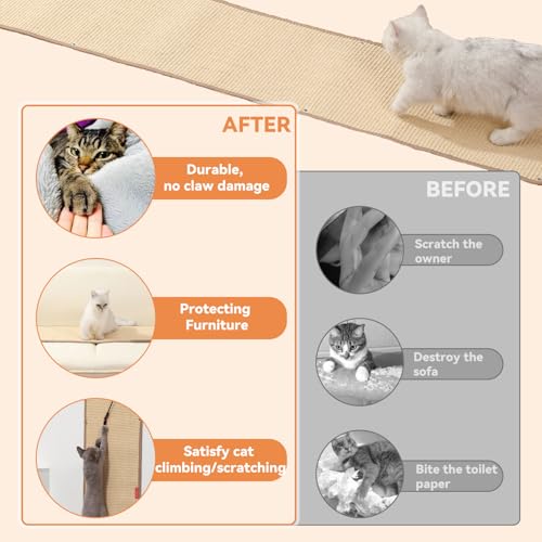 Alfombra Rascadora para Gatos Wall Scratcher COOLEX CWC01 66.93x13x0.32 inch Marrón miniatura 5