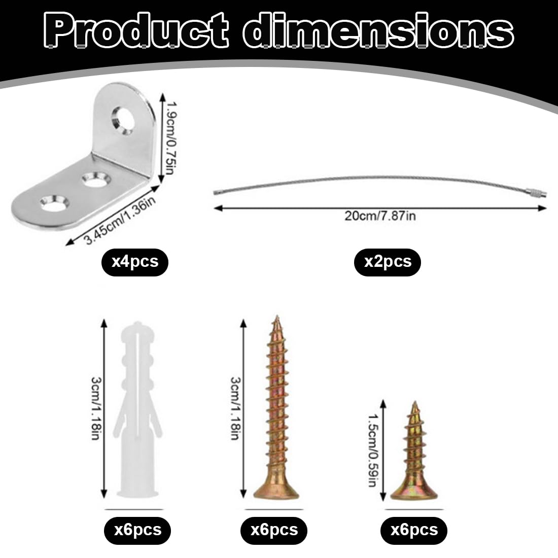 UZEXYO Anti Tip Furniture Anchors for Baby Proofing Heavy Duty Wall Anchor Safety Straps for Cabinet Dresser Wardrobe - Image 2