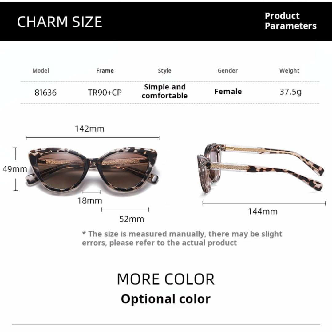 Gafas de sol de moda para mujer, montura polarizada, con clip magnético.