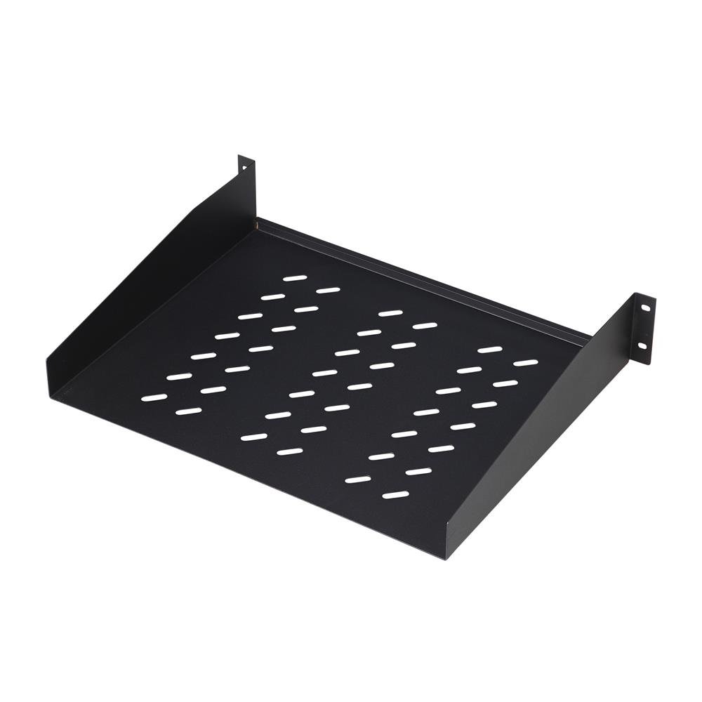 DIGITUS Tablette fixe 19 pouces 2UH fixation avant charge admissible 25 kg noir
