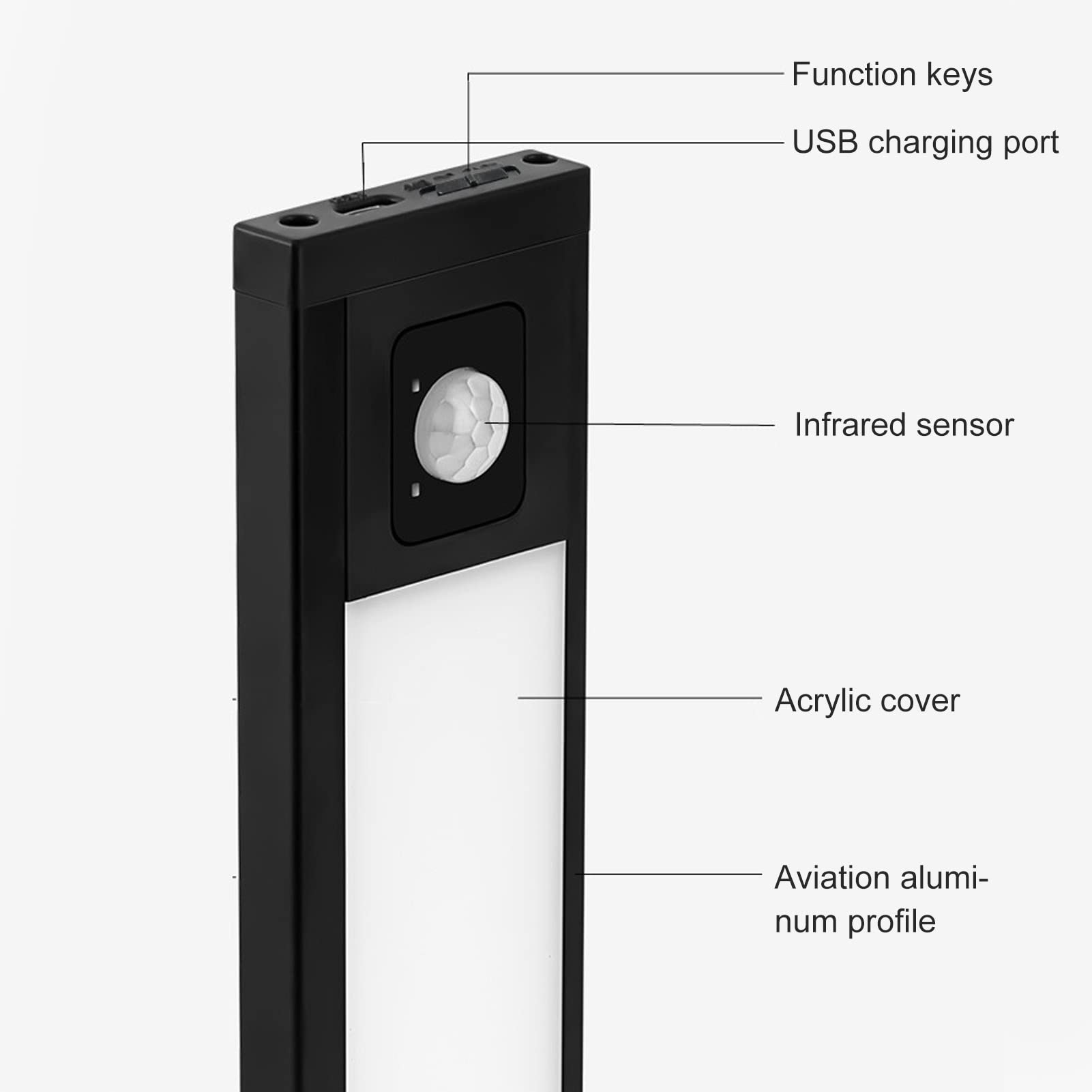 YWBL-WH Luce con Sensore di Movimento con 6 LED, Luce Notturna per Armadio per Camera da Letto, Armadio, Corridoio
