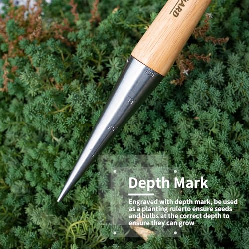 FLORA GUARD Pflanzholz Traditionelle Gartengeräte, Pikierstab für die Hand, leichtes Gewicht, Holzgriff – Bild 4