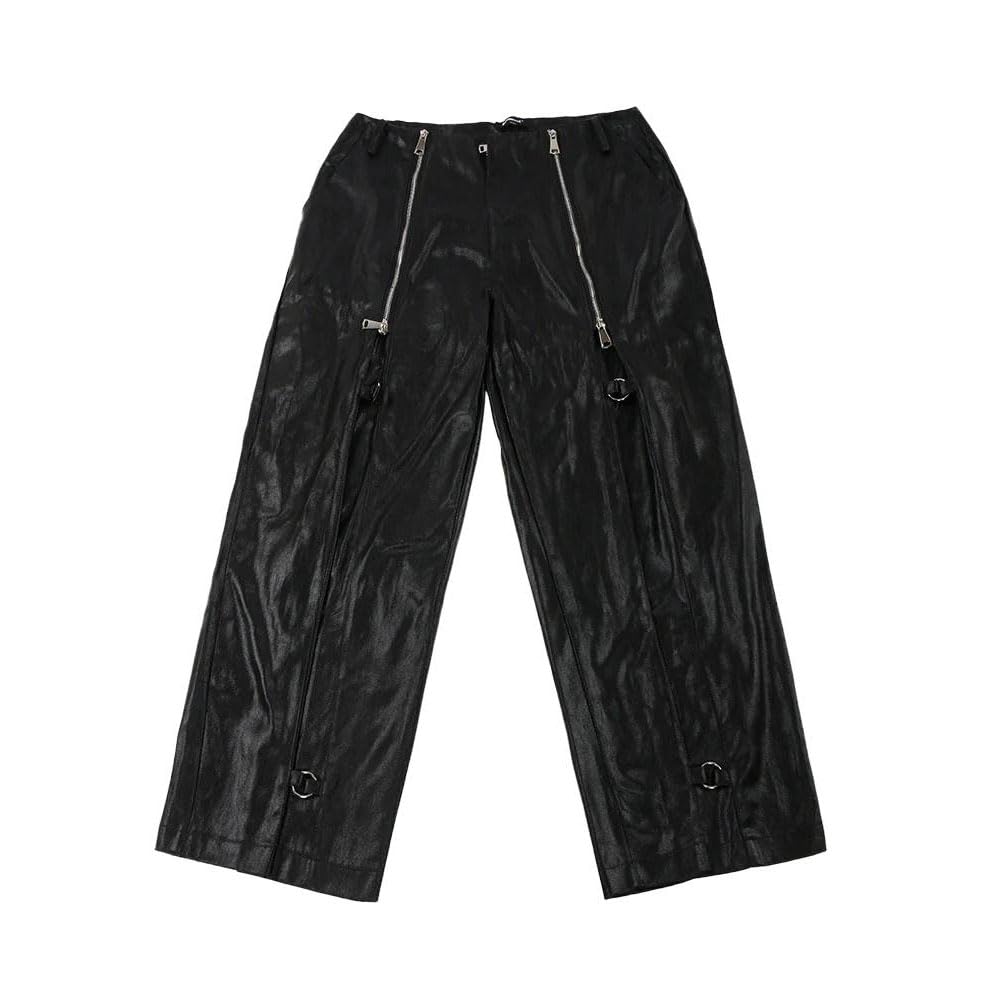 Uomo Primavera Autunno Pu Pelle Pantaloni Morbidi Casual Dettaglio Cerniera Street Pantaloni