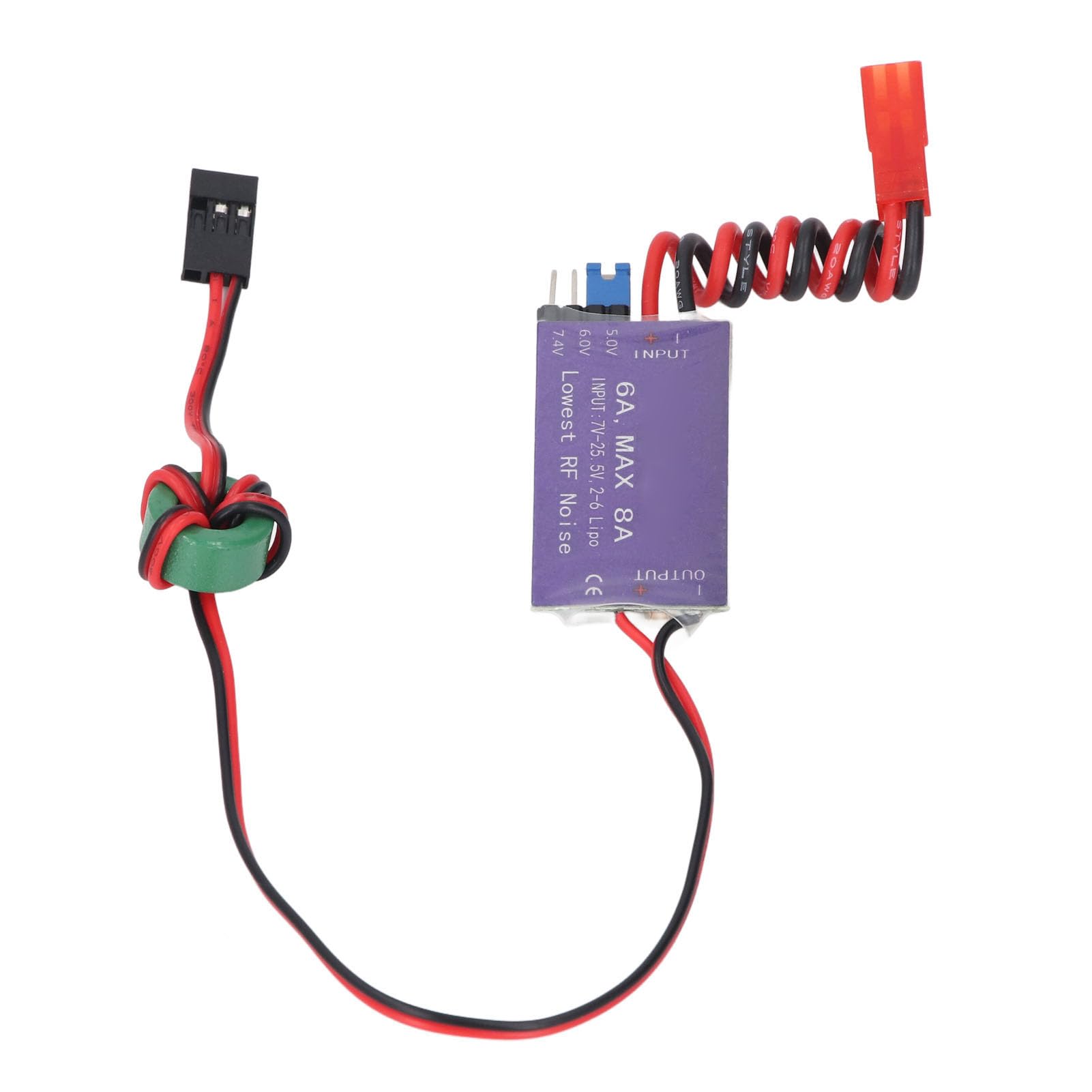 6A Voltage Regulator, External Switching Mode UBEC for RC Helicopters 7-25.5V Input, 5V 6V 7.4V Output - Image 2