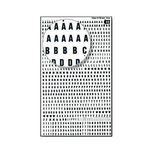 Letters & Figures Black Transfers 3mm - 1 Sheet, 3 mm - Image 2