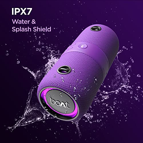 Image of Boat Stone 1200 14W Bluetooth Speaker with Upto 9 Hours Battery, RGB LEDs, IPX7 and TWS Feature((Techno Purple)