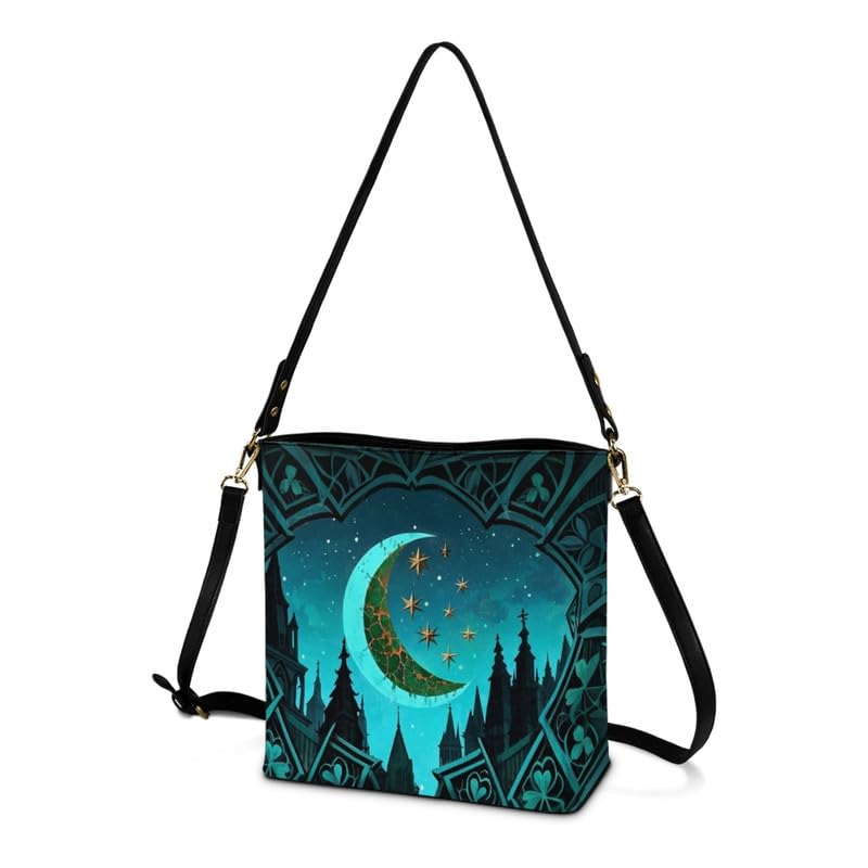 Leather Handbags for Women Painting Owls PU Leather Bucket Bag, Folk Birds Floral Women's Leather Tote Bag for Work