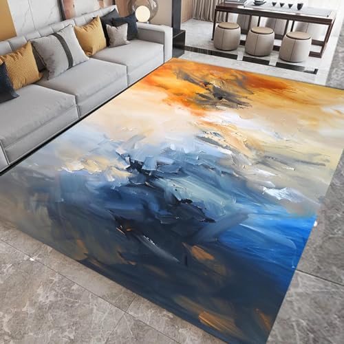 Tapis abstrait 180x250cm grand tapis de sol antidérapant lavable pour salon