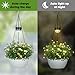 2 Packs Solar Hanging Basket Planters for Plants Outdoor, Self Watering White Flower Plants Pots with Solar Light Drainer for Balcony Patio Garden Outdoor Decoration