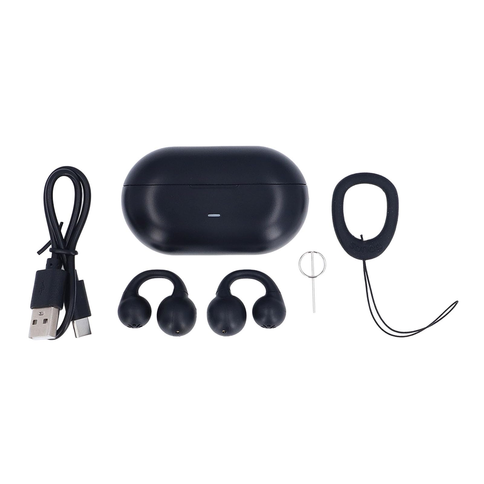 Słuchawki z Klipsem na Ucho, Bezprzewodowe Słuchawki Douszne Bluetooth 5.3 z Etui ładującym, Czas Odtwarzania 40 Godzin, Wbudowany Mikrofon, Ultralekkie Słuchawki Sportowe do