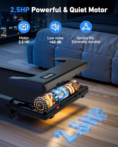 Image of DeerRun Walking Pad with 6% Incline, 3 in 1 Under Desk Treadmill for Home Office & Small Spaces, 2.5HP Quiet Walking Pad Treadmill with 300lb Capacity, 0.6-3.8MPH, App & Remote Control